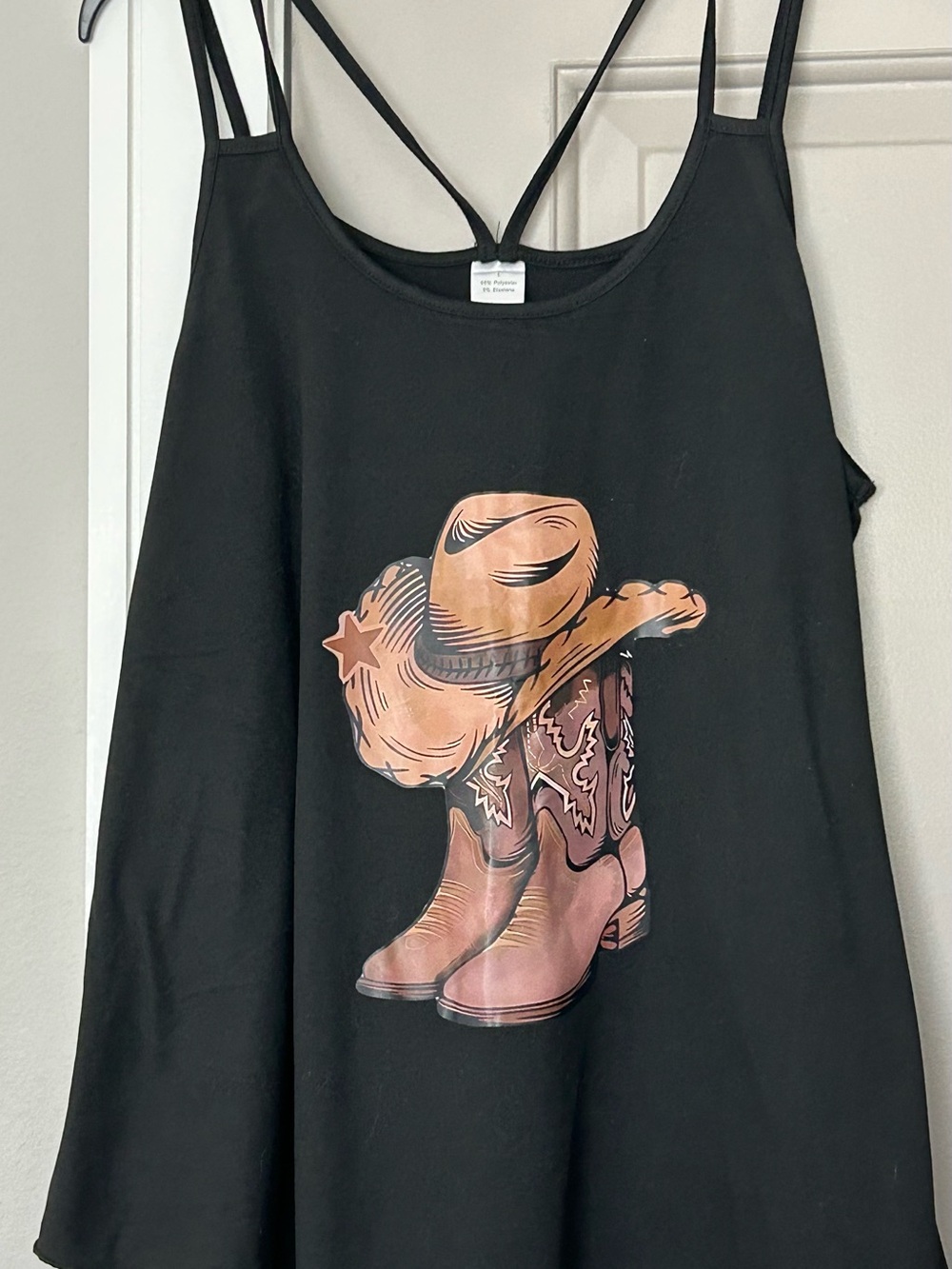 Black Tank with Cowboy Hat & Boots Graphic